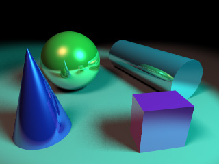 "Primitive Convention" by Slime. Created with the JavaScript Raytracer.